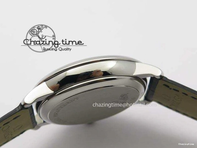 0212 De Ville MK 1:1 Best Edition SS Black Dial On Black Leather Asian Seagull T1701 (Sec@6) Unisex 8243